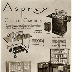 Advert for Asprey cocktail cabinets 1936