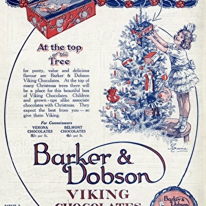 Advert for Barker & Dobson Viking chocolates 1923