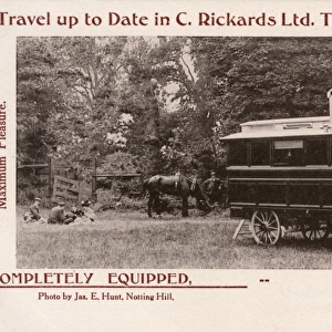 Advertising card for a Touring Caravan Company