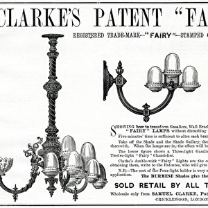 Advert for Clarkes Patent Fairy lamps 1888