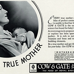 Advert for Cow & Gate formula milk food 1940