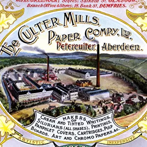 Advert, Culter Mills Paper Company, Peterculter, Aberdeen
