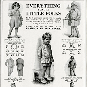 Advert for Goochs toddlers clothing 1915