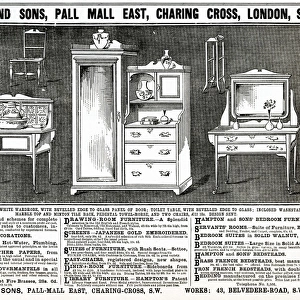 Advert for Hampton & Sons bedroom suite 1886