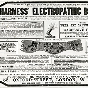 Advert for Harness Electropathic Corset Belts 1889