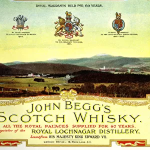 Advert, John Beggs Scotch Whisky, Royal Lochnagar Distiller