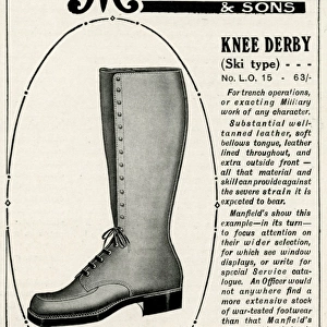 Advert for Manfield service boot 1916