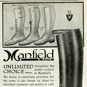 Advert for Manfield service boots 1916