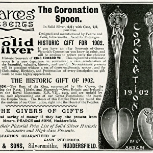 Advert for Pearces Regents Coronation spoons 1902