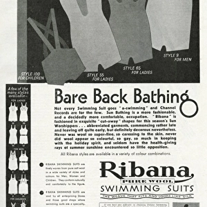 Advert for Ribana pure wool bathing suits 1931
