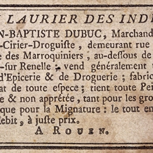 Advert / Rouen Shop 1790S