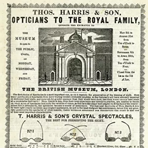 Advertisement, Thomas Harris, Opticians to the Royal Family