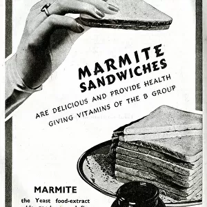 Advert, wartime food, Marmite sandwiches, WW2