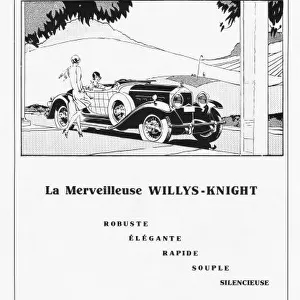 Advert for Willys Knight cars, Paris, 1930