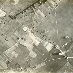 Aerial view of bombing on the Western Front