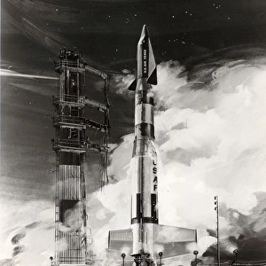 An artists impression of Dyna Soar during launch
