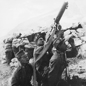 Austrian artillery with anti-aircraft gun, WW1