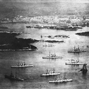 Austrian fleet in port of Pola (Pula), Croatia, WW1