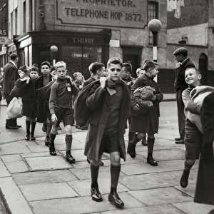 Barnardo boys in London during evacuation