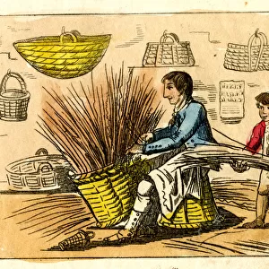 Basket weaver at work