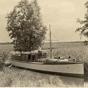 Boat on the Norfolk Broads, 1930s