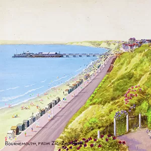 Bournemouth, Dorset, viewed from the Zigzag Path