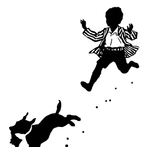 Boy chasing a dog