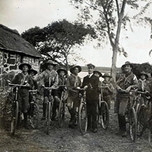 Boy scouts on a cycling expedition, Mauritius