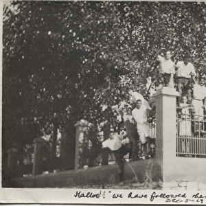 Boy scouts on a fence, Saidia, Egypt
