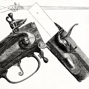 Breechloader rifle, in use around 1700. Ammunition is loaded via the rear end of