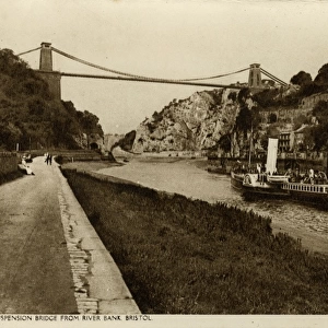 Bristol - Clifton Suspension Bridge from the Riverbank