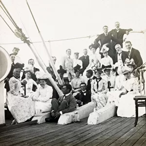 British colonial group on board ocean liner