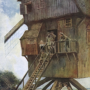 British observation post in a windmill, WW1