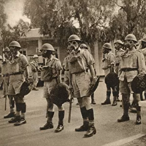 British troops in gas masks - Uprising in Nicosia
