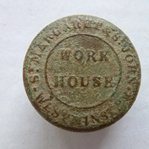 Button from St Margaret & St John, Westminster, Workhouse