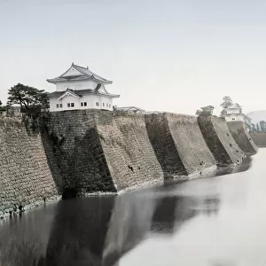 c. 1880s Japan - moat of Osaka Castle