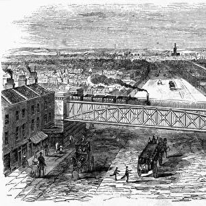 The Camden Town railway: the Bow Spring bridge, Stepney, 1851