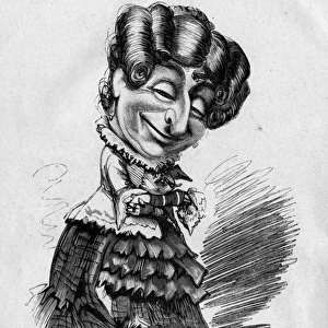Caricature of John F Sheridan, female impersonator