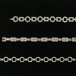 Three Cartier platinum and diamond bracelets