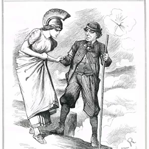 Cartoon, On The Dizzy Brink (Disraeli and Britannia)