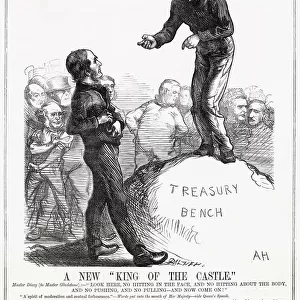 Cartoon, A New King of the Castle (Disraeli and Gladstone)