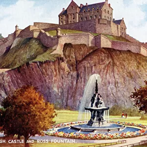 The Castle & Ross Fountain, Edinburgh, Midlothian