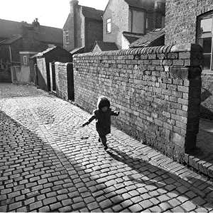 Child cobbled street Stoke