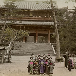 Children at the Chionin Temple, Kyoto, Japan