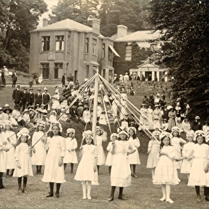 Children Maypole Dancers at Clarence Hall, Crickhowell