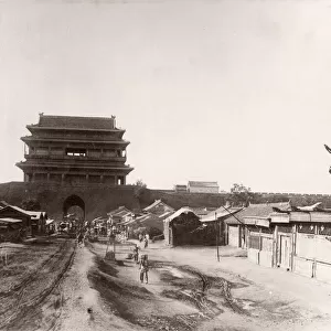 China c. 1880s - the walled city of Peking, Beijing Hatamen Gate