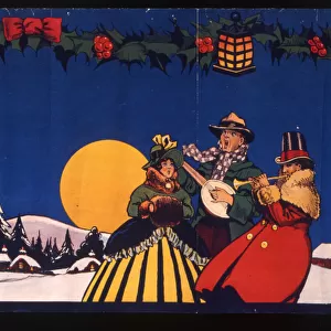 Christmas frieze, Carol Singing with Banjo