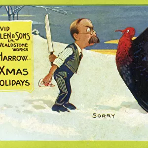 Christmas Holidays - man and turkey - Sorry