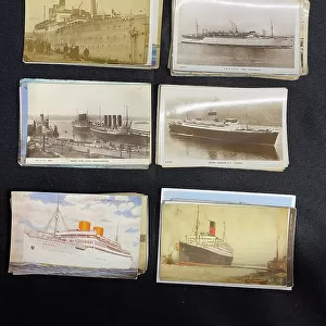 Collection of ocean liner postcards and photographs