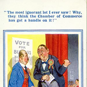 Comic postcard, Two political candidates campaigning Date: 20th century